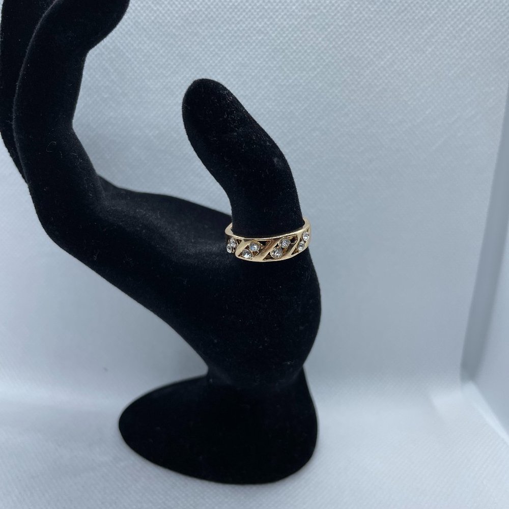 Gold Ring - White/Gold Crystals